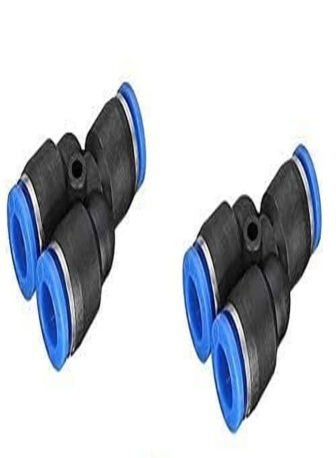 CRAFTSFY Pneumatic Push Type Equal Y 8MM *8MM*8MM OD Pneumatic y Connector Push in Fitting Air Water Vacuum Hose Tube One Touch Push in Y type Connector Quick FittingsConnector Pneumatic 2PC - Image 1